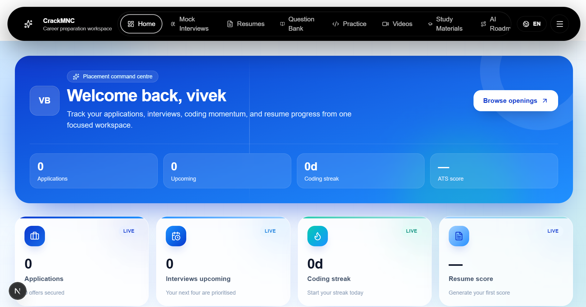 CrackMNC Career Preparation Platform